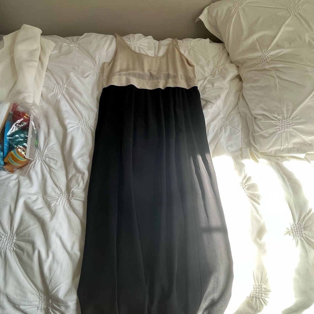 Elegant Black and Cream Dress